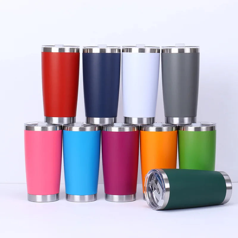 20oz High Color Double Layer Stainless Steel Insulated Cup Car Cup Ice Cream Cup Beer Cup Outdoor Portable Water Cup